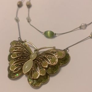 Vintage Butterfly Double Strand Necklace